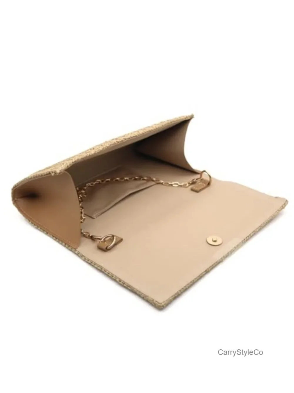Handwoven Straw Clutch Purse for Women Beach Crossbody Bag with Magnetic Closure